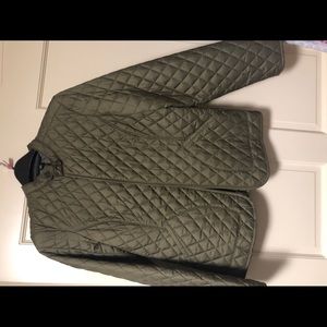 Banana republic olive green quilted jacket